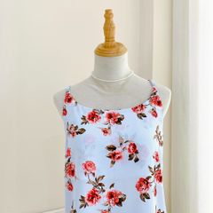 Đồ mặc nhà, đồ ngủ, Pijama nữ Lụa 2 dây Satino - Rose Blue Gray
