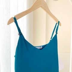 Đầm ngủ lụa 2 dây Ria Mallard Green Dress
