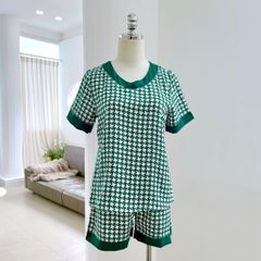 Pijama lụa mango mềm mại, không nhăn Satino TNQN cổ tim - T-Sofie Dark Green