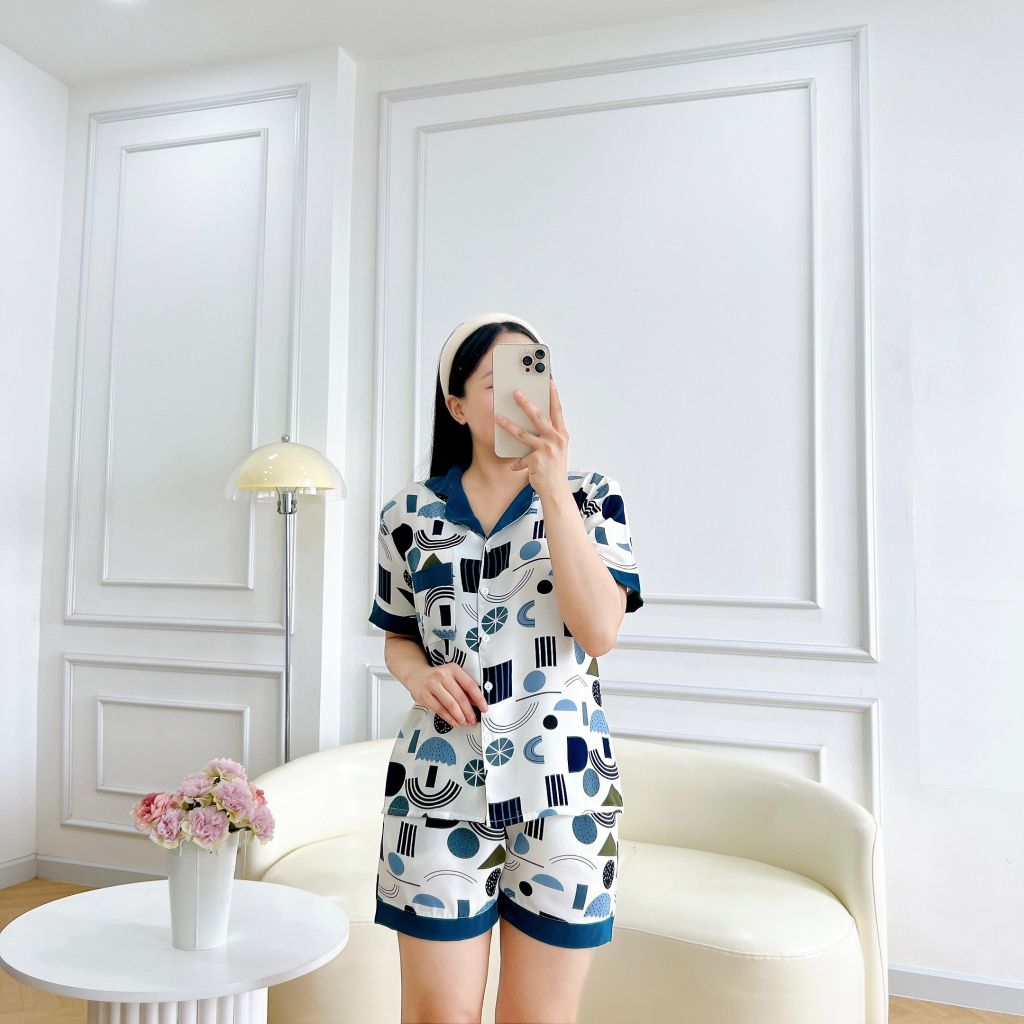 Đồ pijama nữ lụa mango TNQN Satino - Maya Mallard Green