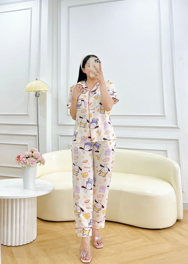 Đồ pijama nữ lụa mango TNQD Satino - Juria Cream