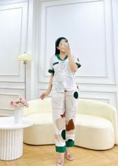 Đồ pijama nữ lụa mango TNQD Satino - Jolin Dark Green