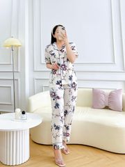 Đồ pijama nữ lụa mango TNQD Satino cổ nhọn - Muse Gray