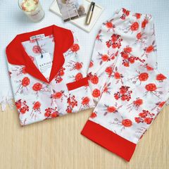 Pijama lụa mango mềm mại, không nhăn Satino TNQD - Taja Red