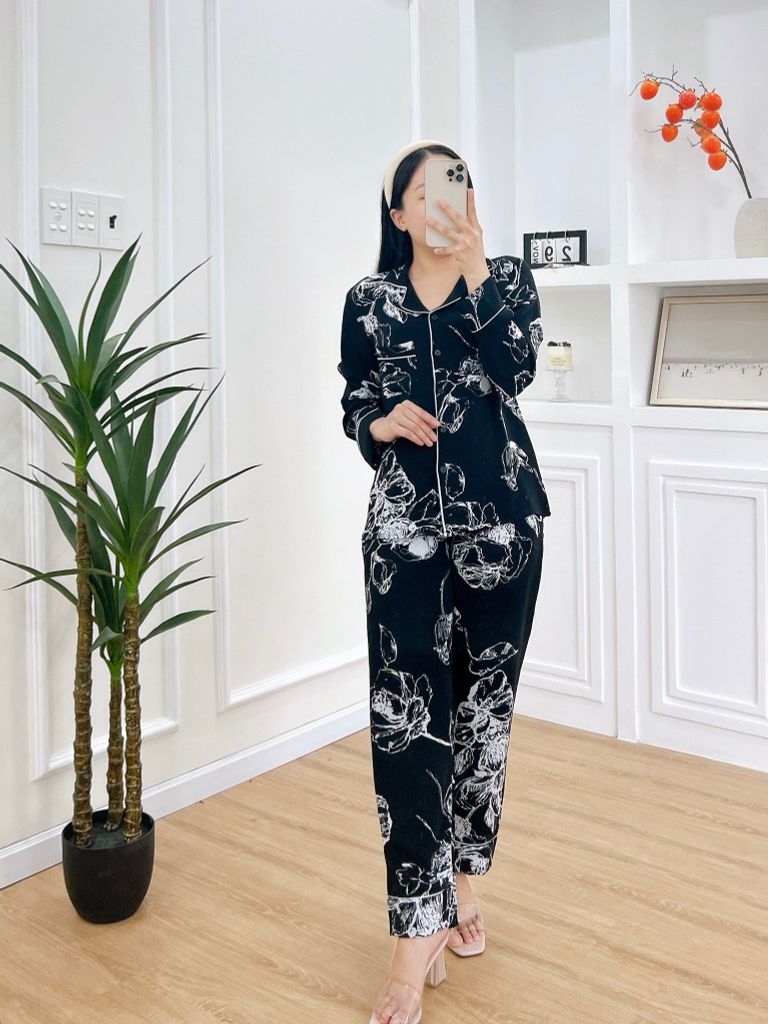 Pijama nữ Lụa Mango TDQD Satino - Elly Black