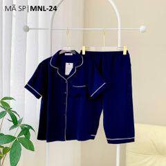 Đồ bộ mặc nhà, đồ ngủ, Pijama nữ Lụa màu trơn TNQL Satino - Dark Blue