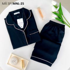 Đồ bộ mặc nhà, đồ ngủ, Pijama nữ Lụa màu trơn TNQL Satino - Black