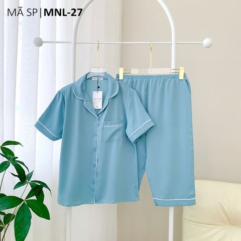 Đồ bộ mặc nhà, đồ ngủ, Pijama nữ Lụa màu trơn TNQL Satino - Blue