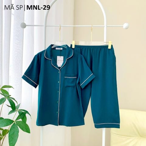 Đồ bộ mặc nhà, đồ ngủ, Pijama nữ Lụa màu trơn TNQL Satino - Mallard Green