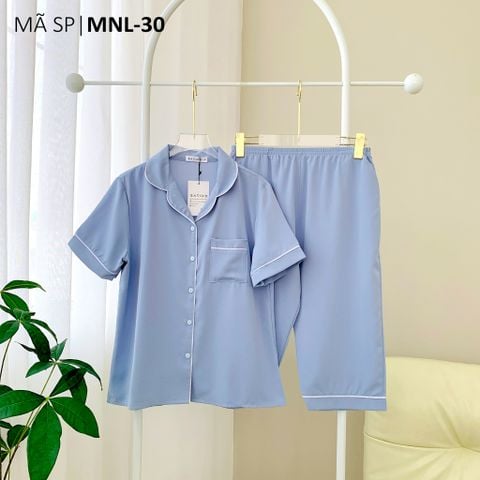 Đồ bộ mặc nhà, đồ ngủ, Pijama nữ Lụa màu trơn TNQL Satino - Blue Gray
