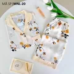 Đồ bộ mặc nhà, đồ ngủ, Pijama nữ Lụa TNQL Satino - Grace Cream