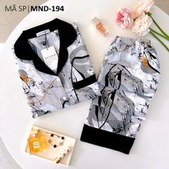 Pijama lụa mango mềm mại, không nhăn Satino TNQD - Herin Black