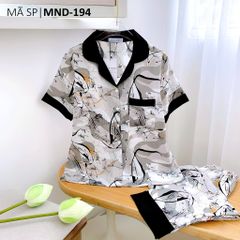 Pijama lụa mango mềm mại, không nhăn Satino TNQD - Herin Black