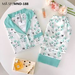 Pijama lụa mango mềm mại, không nhăn Satino TNQD - Dande Mint