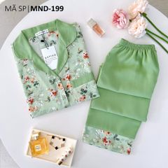 Pijama lụa mango mềm mại, không nhăn Satino TNQD - Hemi Olive