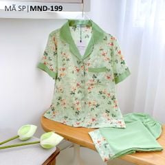 Pijama lụa mango mềm mại, không nhăn Satino TNQD - Hemi Olive