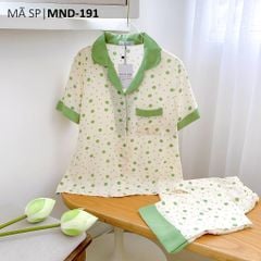 Pijama lụa mango mềm mại, không nhăn Satino TNQD - Polka Green