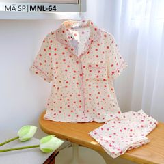 Pijama lụa mango mềm mại, không nhăn Satino TNQL - Polka Pink