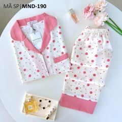 Pijama lụa mango mềm mại, không nhăn Satino TNQD - Polka Pink