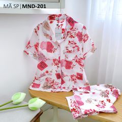 Pijama lụa mango mềm mại, không nhăn Satino TNQD - Monie Pink