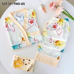 Pijama lụa mango mềm mại, không nhăn Satino TNQD cổ Y - Maysi Cream