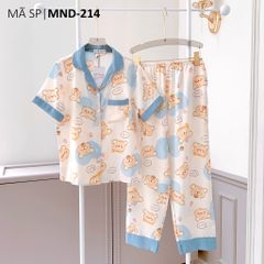 Pijama lụa mango mềm mại, không nhăn Satino TNQD - Honey Blue