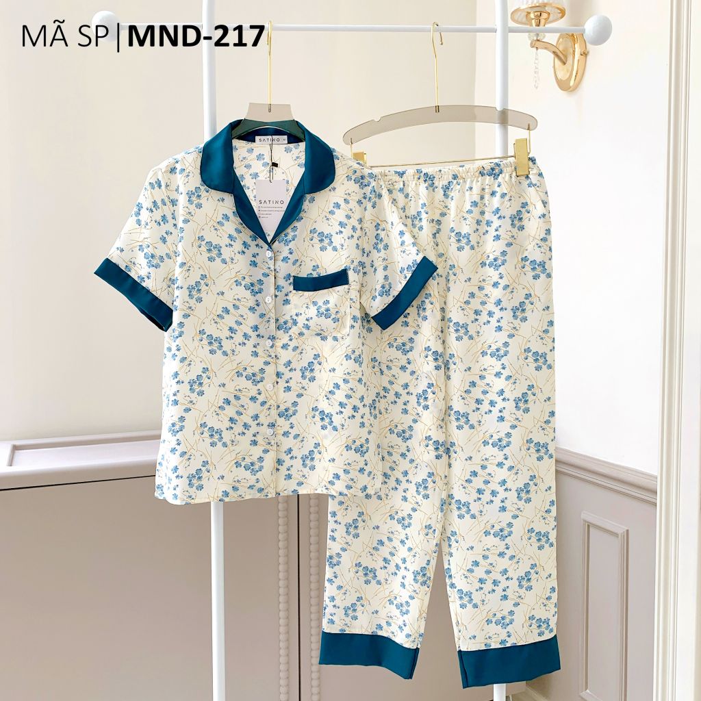 Pijama lụa mango mềm mại, không nhăn Satino TNQD - Maison Mallard Green