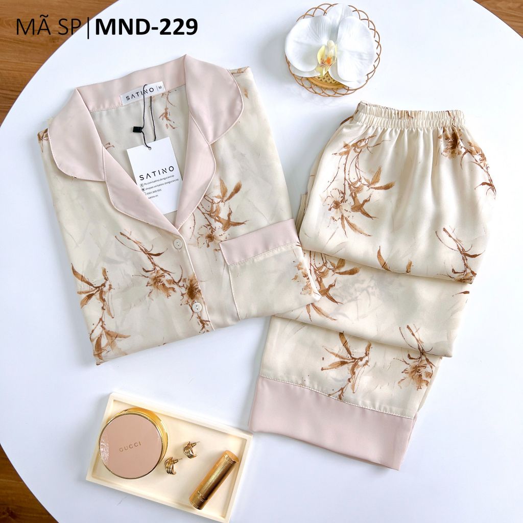 Pijama lụa mango mềm mại, không nhăn Satino TNQD - Bamboo Nude
