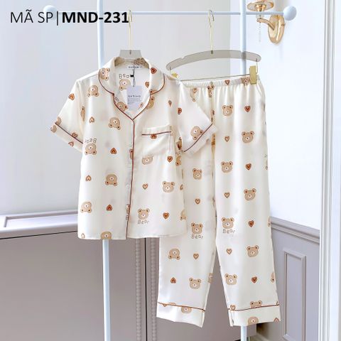 Pijama lụa mango mềm mại, không nhăn Satino TNQD - Coco Cream