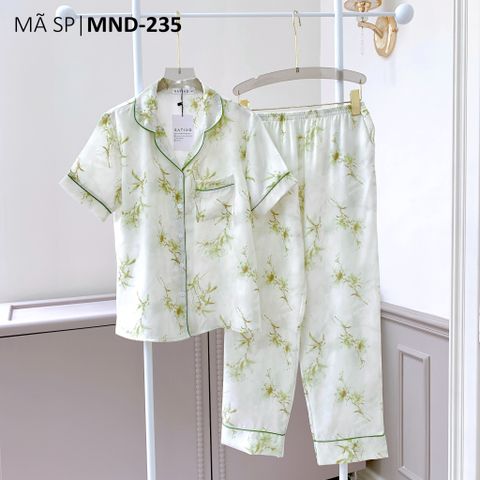 Pijama lụa mango mềm mại, không nhăn Satino TNQD - Bamboo Olive