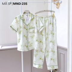 Pijama lụa mango mềm mại, không nhăn Satino TNQD - Bamboo Olive