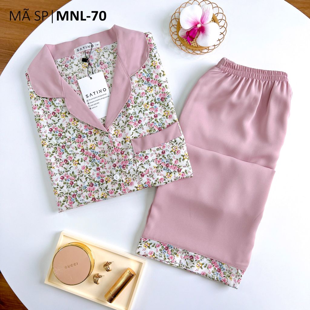 Pijama lụa mango mềm mại, không nhăn Satino TNQL - Dorie Lilac
