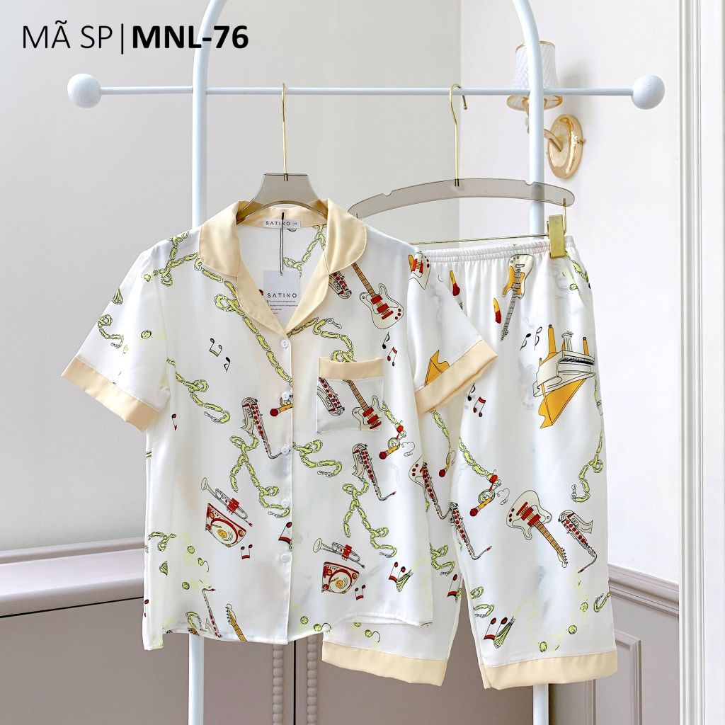 Pijama lụa mango mềm mại, không nhăn Satino TNQL - Katy Cream