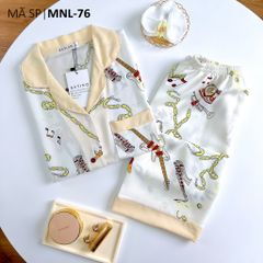 Pijama lụa mango mềm mại, không nhăn Satino TNQL - Katy Cream