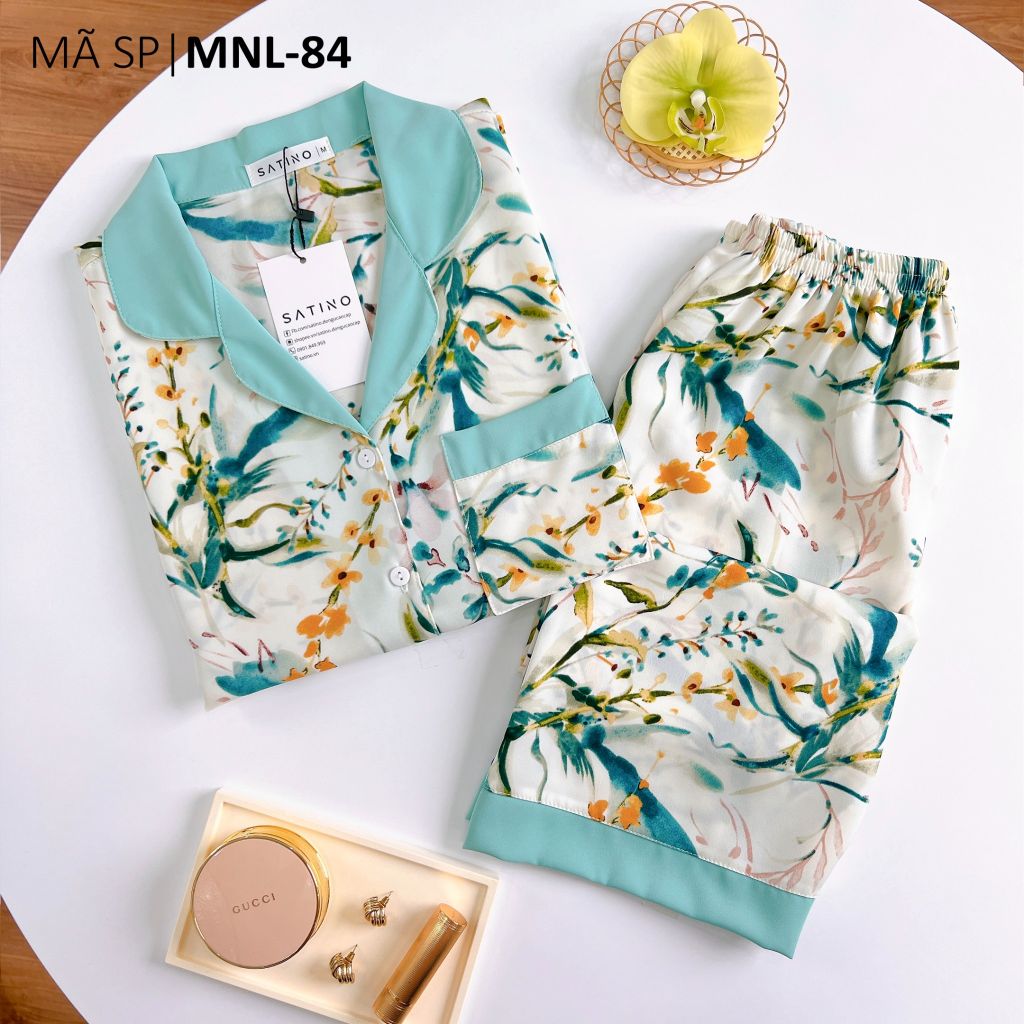 Pijama lụa mango mềm mại, không nhăn Satino TNQL - Jimmy Mint
