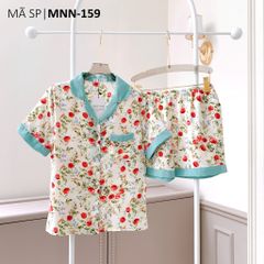 Pijama lụa mango mềm mại, không nhăn Satino TNQN - Lora Mint