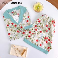 Pijama lụa mango mềm mại, không nhăn Satino TNQN - Lora Mint