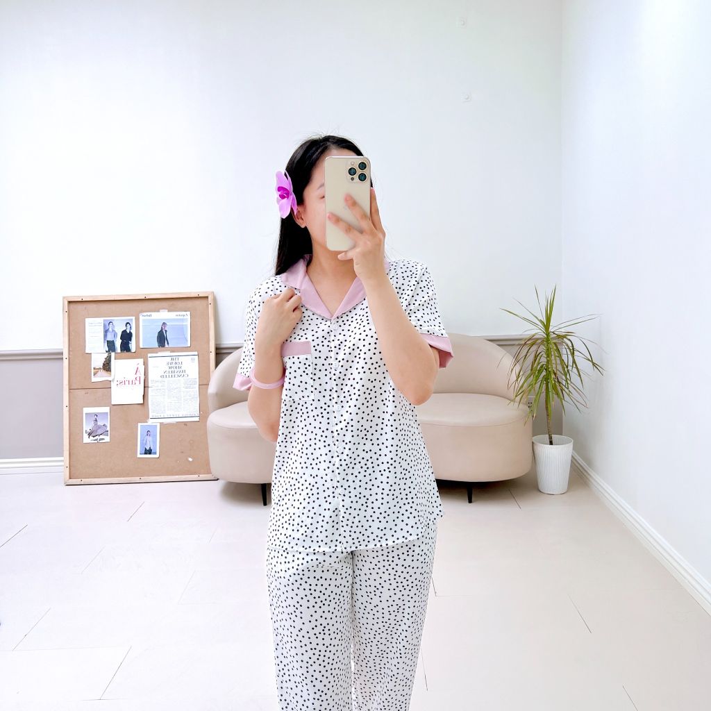 Pijama lụa mango mềm mại, không nhăn Satino TNQD - Lisa Lilac