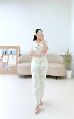 Pijama lụa mango mềm mại, không nhăn Satino TNQD - Bamboo Olive