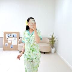 Pijama lụa mango mềm mại, không nhăn Satino TNQD - Corin Mint