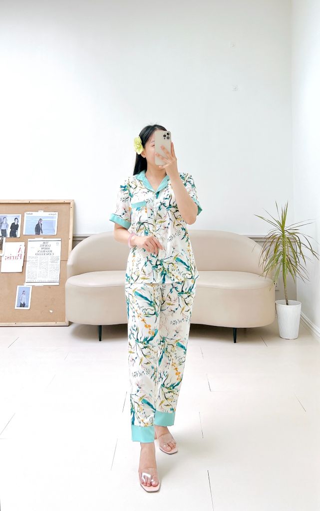 Pijama lụa mango mềm mại, không nhăn Satino TNQD - Jimmy Mint