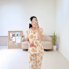 Pijama lụa mango mềm mại, không nhăn Satino TNQD - Flossy Yellow