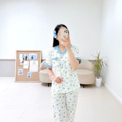 Pijama lụa mango mềm mại, không nhăn Satino TNQD - Cami Blue