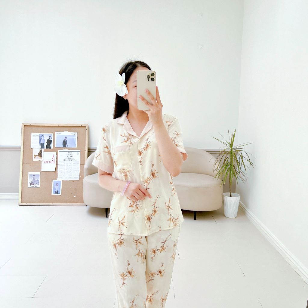 Pijama lụa mango mềm mại, không nhăn Satino TNQD - Bamboo Nude