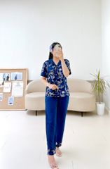 Pijama lụa mango mềm mại, không nhăn Satino TNQD - Mossa Dark Blue