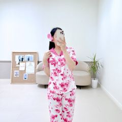 Pijama lụa mango mềm mại, không nhăn Satino TNQD - Kylie Pink