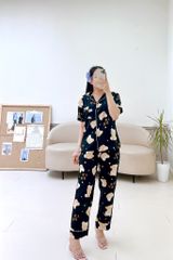 Pijama lụa mango mềm mại, không nhăn Satino TNQD - Honey Black