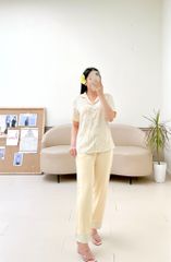 Pijama lụa mango mềm mại, không nhăn Satino TNQD - Vana Cream