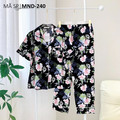 Pijama lụa mango mềm mại, không nhăn Satino TNQD - Kirin Black