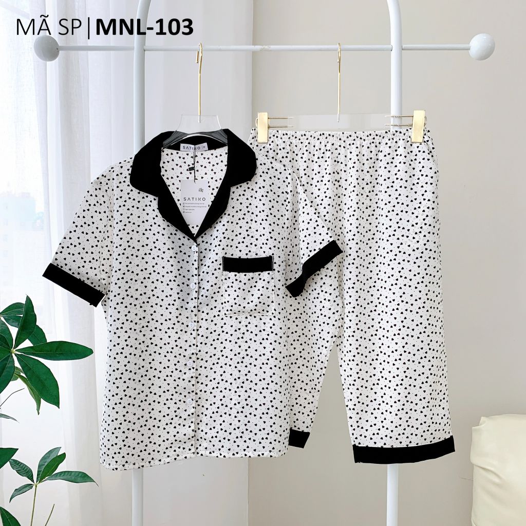 Pijama lụa mango mềm mại, không nhăn Satino TNQL - Nami White